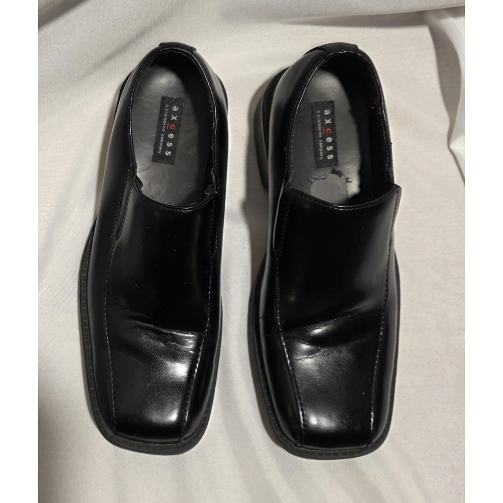 Axcess Vernon Black Men's Square Toe Casual Slip On Shoes. Size 8M